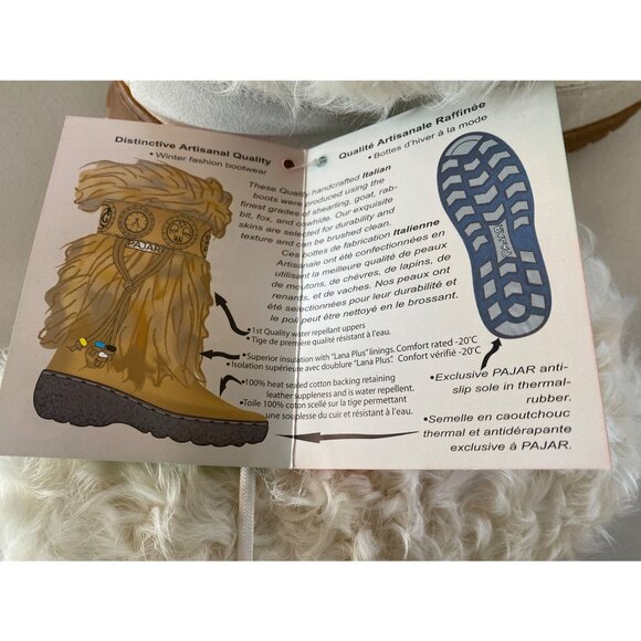 NWT PAJAR Italian Handcrafted Fur Ski Snow Boots 40 Off White -20C MSRP$495 - Picture 8 of 14